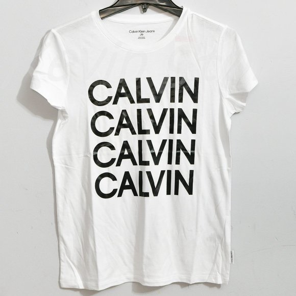 NWT Calvin Klein Jeans‎ Women tee in White - Picture 2 of 5